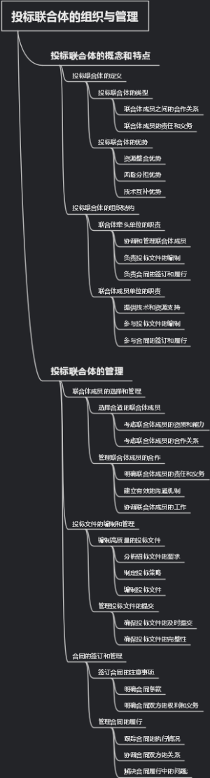 投标联合体的组织与管理