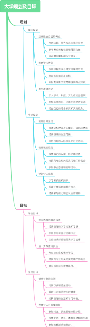 大学规划及目标