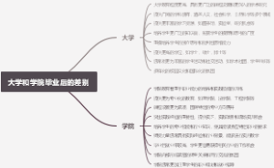 大学和学院毕业后的差别