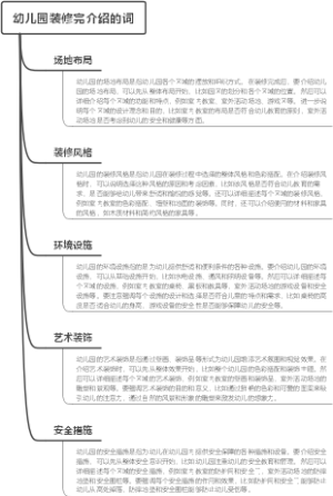 幼儿园装修完介绍的词