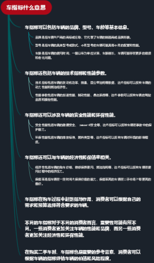 车指标什么意思