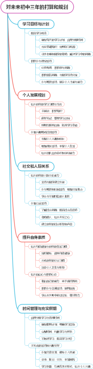 对未来初中三年的打算和规划