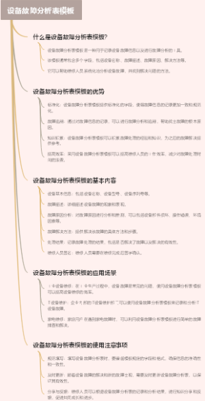 设备故障分析表模板