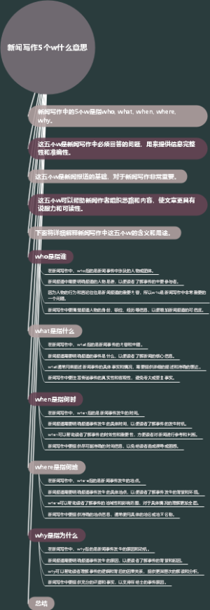 新闻写作5个w什么意思