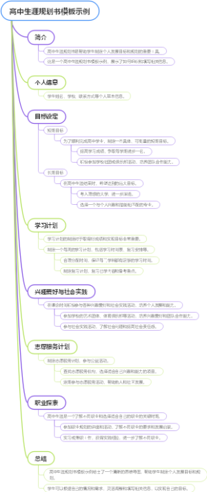 高中生涯规划书模板示例