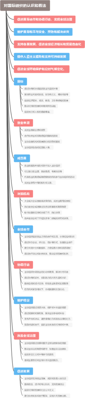 对国际组织的认识和看法