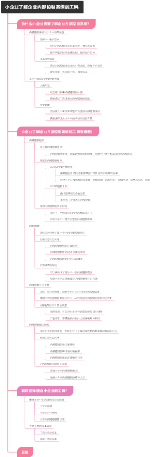 小企业了解企业内部控制系统的工具