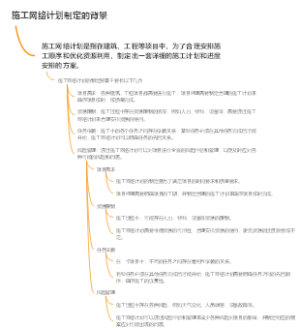 施工网络计划制定的背景