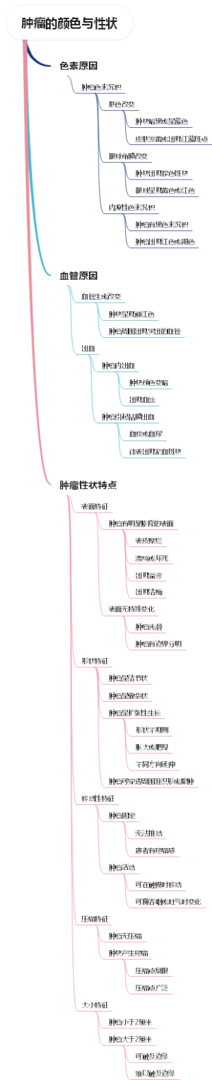 肿瘤的颜色与性状