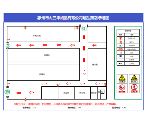 惠州市大三丰纸品有限公司逃生疏散示意图