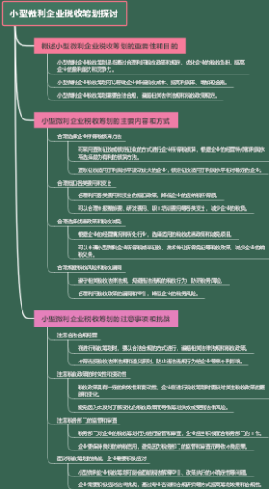 小型微利企业税收筹划探讨
