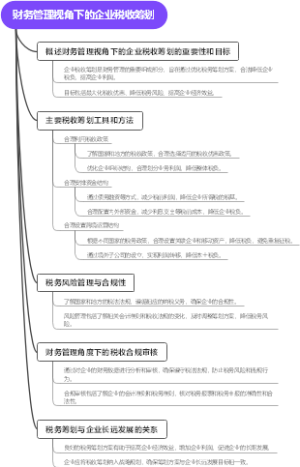 财务管理视角下的企业税收筹划