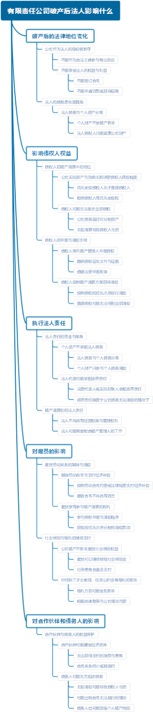 有限责任公司破产后法人影响什么