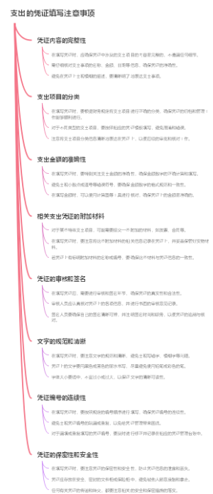 支出的凭证填写注意事项