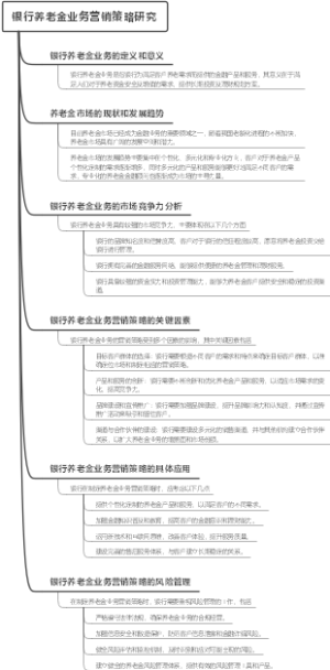 银行养老金业务营销策略研究