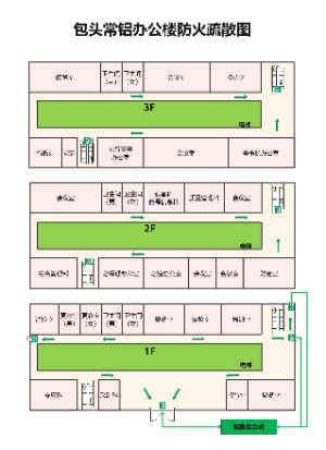 包头常铝办公楼应急疏散示意图