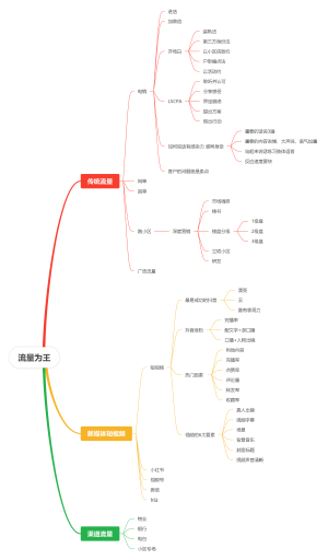 短视频流量为王思维导图