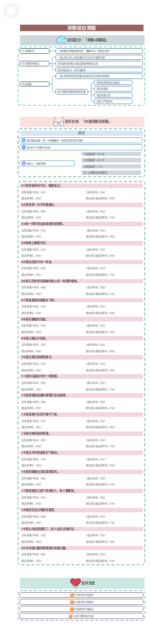 抑郁症自测题