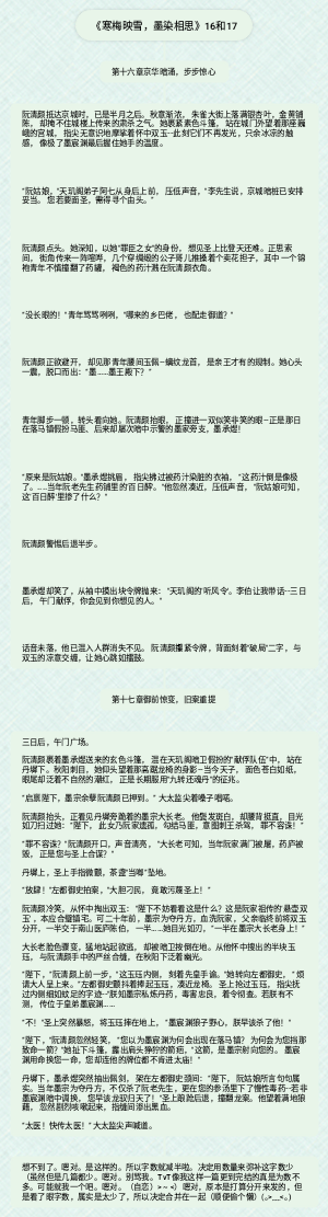 《寒梅映雪，墨染相思》16和17