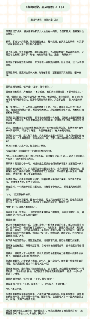 《寒梅映雪，墨染相思》6（下）