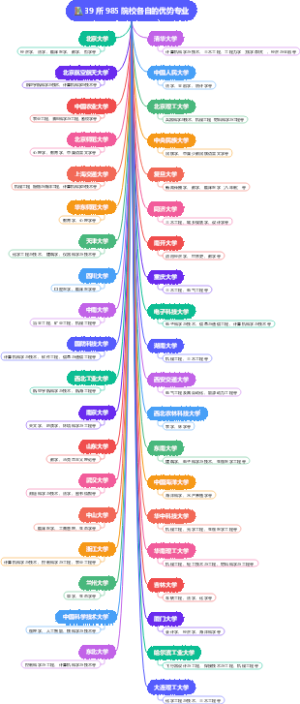 39 所985院校各自的优势专业