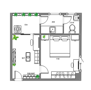 青年公寓 一居室