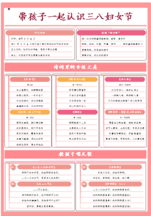 带孩子一起认识三八妇女节