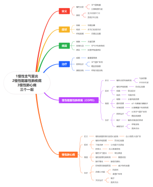 慢性支气管炎、慢性阻塞性肺疾病、慢性肺心病