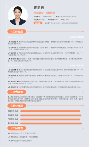 运营经理个人简历