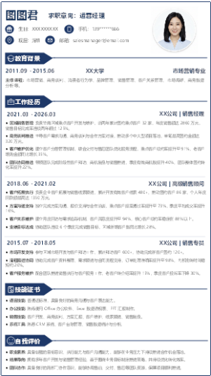 销售经理简历模板