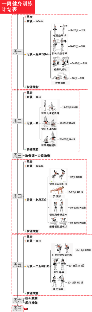 一周健身训练计划表