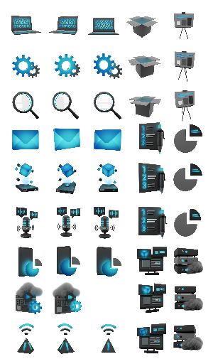 蓝色未来高级科技类3D图标