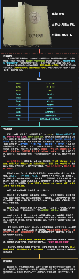 《汉文学史纲要》鲁迅 读书笔记