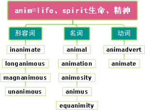 词根记单词学英语anim=life、spirit生命、精神